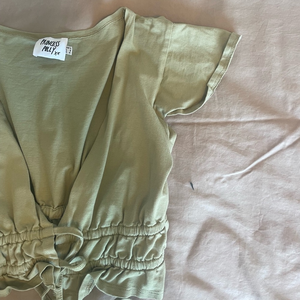 Princess Polly Green Wrap Up Top